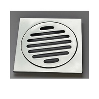 Drop in Grate Square SLIMLINE 110 x 110 - 100mm Outlet Chrome